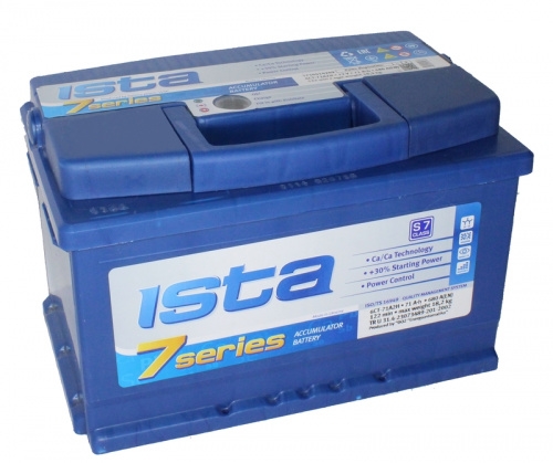 Аккумулятор ИСТА 7 Series 6CT-71 о.п. низ. Аккумулятор
