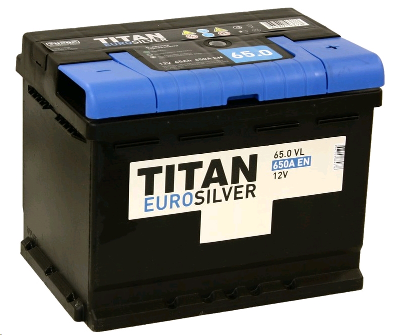 Автомобильный аккумулятор TITAN 65 А/Ч, обратная полярность