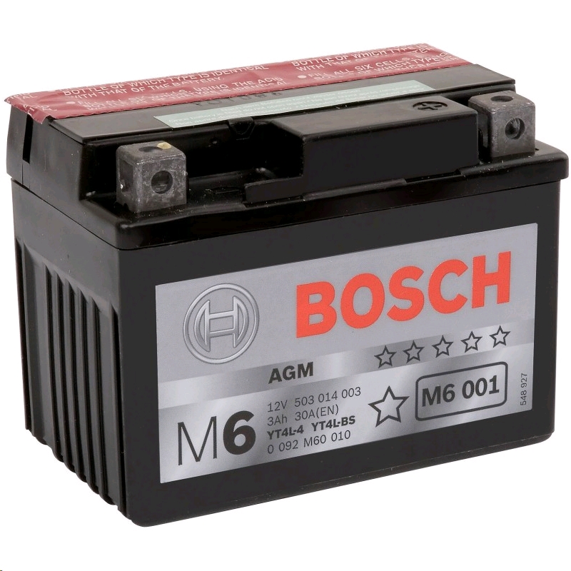 Аккумулятор BOSCH - М6 12V 3А/ч 30А пп