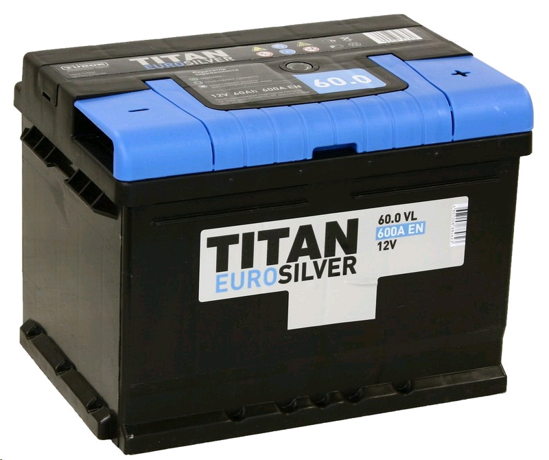 Автомобильный аккумулятор TITAN 60 А/Ч, обратная полярность