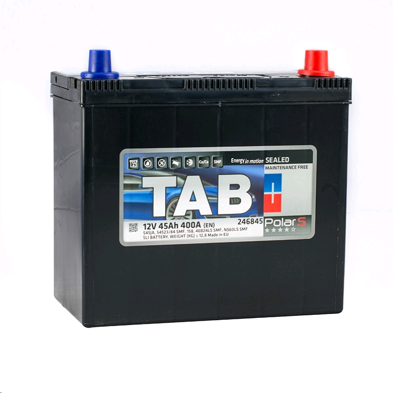 Автомобильный аккумулятор TAB 45 А/Ч, обратная полярность