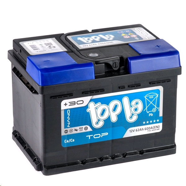 Автомобильный аккумулятор TOPLA 62 А/Ч, обратная полярность Автомобильный аккумулятор TOPLA 62 А/Ч, обратная полярность