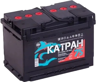 Автомобильный аккумулятор НПН 75 А/Ч, прямая полярность