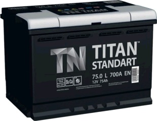 Автомобильный аккумулятор TITAN 75 А/Ч, прямая полярность