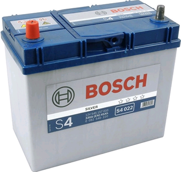 Автомобильный аккумулятор BOSCH 45 А/Ч, обратная полярность