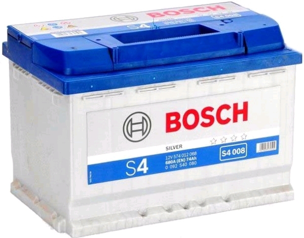 Автомобильный аккумулятор BOSCH 74 А/Ч, обратная полярность