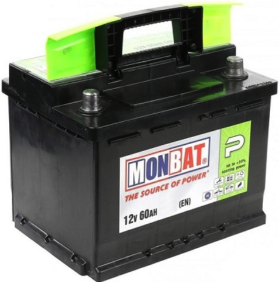 Автомобильный аккумулятор MONBAT 60 А/Ч, обратная полярность