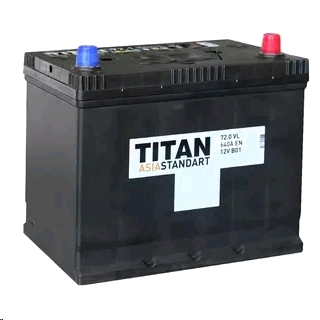 Автомобильный аккумулятор TITAN 72 А/Ч, прямая полярность