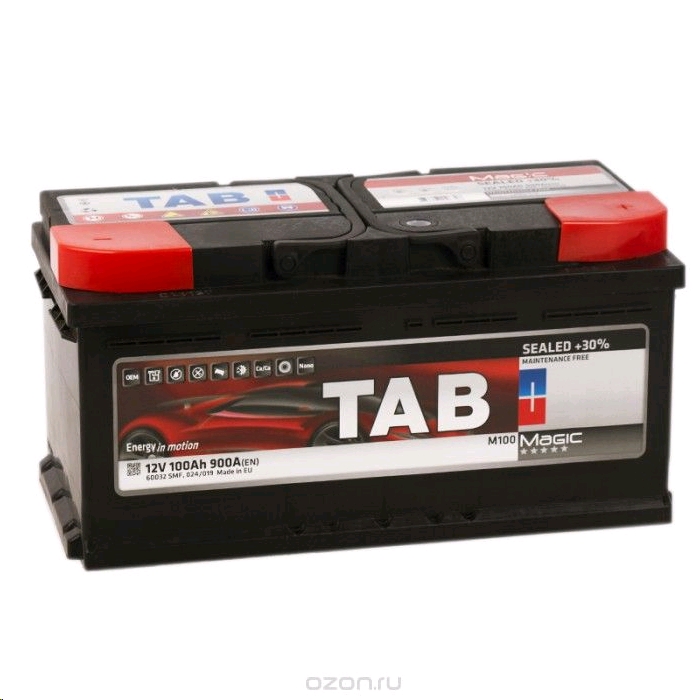 Автомобильный аккумулятор TAB 95 А/Ч, обратная полярность