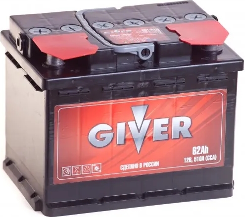 Автомобильный аккумулятор Giver 60 А/Ч, прямая полярность