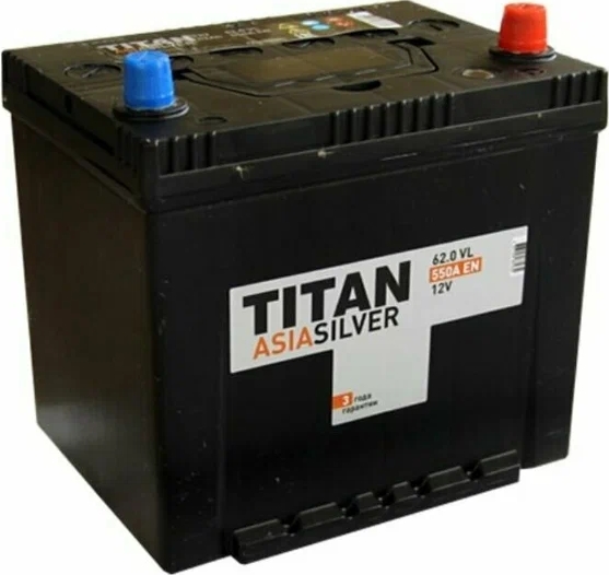 Автомобильный аккумулятор TITAN 62 А/Ч, обратная полярность