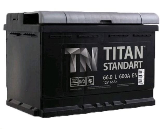 Автомобильный аккумулятор TITAN 66 А/Ч, прямая полярность
