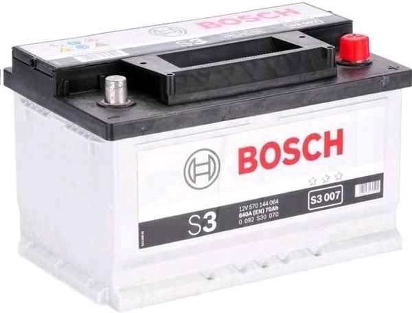 Автомобильный аккумулятор BOSCH 70 А/Ч, обратная полярность Автомобильный аккумулятор BOSCH 70 А/Ч, обратная полярность