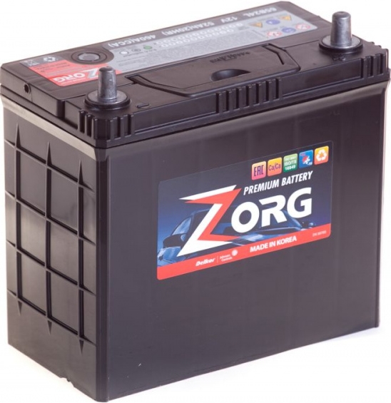 Автомобильный аккумулятор Zorg 52 А/Ч, обратная полярность