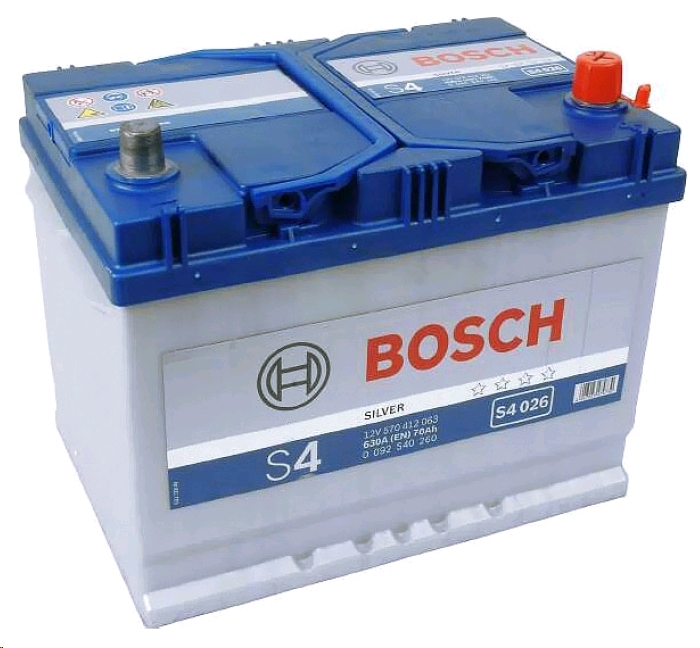 Автомобильный аккумулятор BOSCH 70 А/Ч, обратная полярность