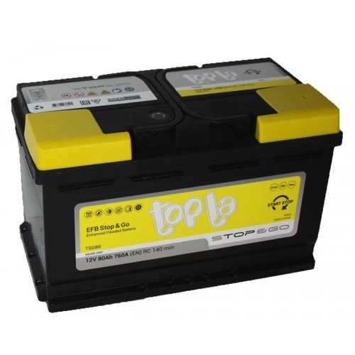 Автомобильный аккумулятор TOPLA 80 А/Ч, обратная полярность
