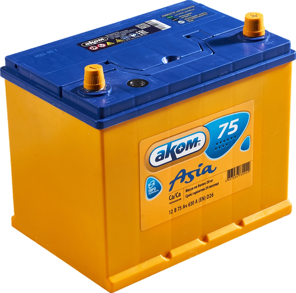 Автомобильный аккумулятор Саратов 75 А/Ч, обратная полярность