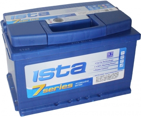Автомобильный аккумулятор ISTA 77 А/Ч, обратная полярность