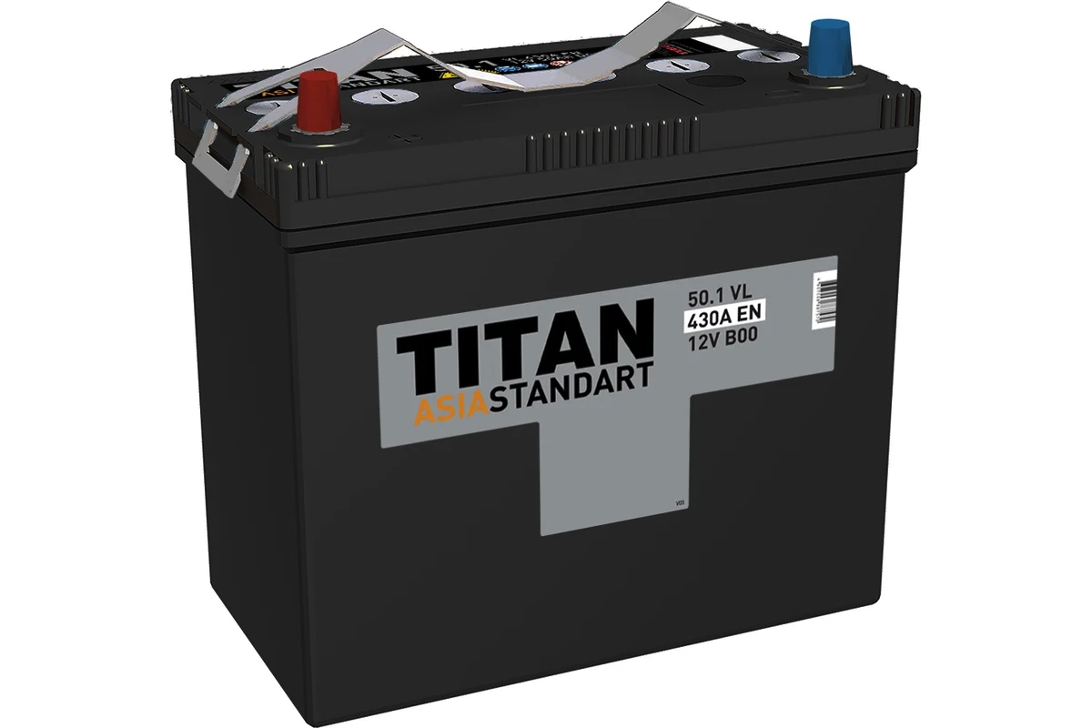 Автомобильный аккумулятор TITAN 50 А/Ч, обратная полярность