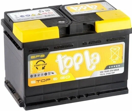 Автомобильный аккумулятор TOPLA 70 А/Ч, обратная полярность