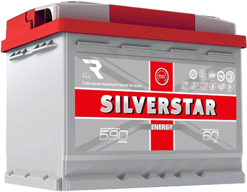 Автомобильный аккумулятор SilverStar Plus 60 А/Ч, прямая полярность