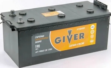 Автомобильный аккумулятор Giver 190 А/Ч, прямая полярность