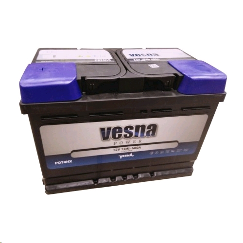 Автомобильный аккумулятор VESNA 74 А/Ч, обратная полярность