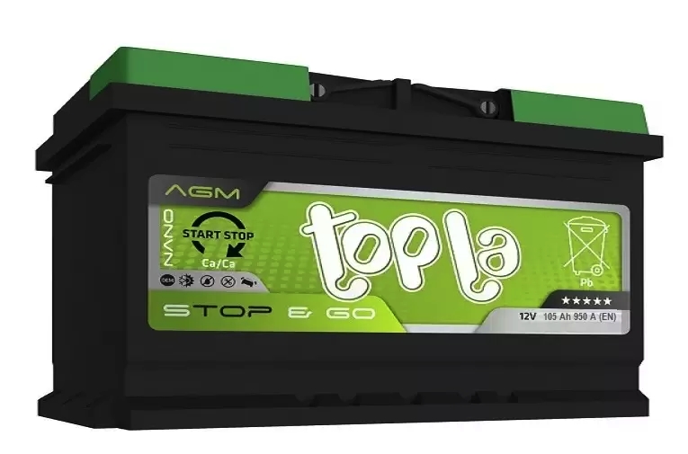 Автомобильный аккумулятор TOPLA 105 А/Ч, обратная полярность