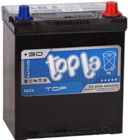 Автомобильный аккумулятор TOPLA 45 А/Ч, обратная полярность