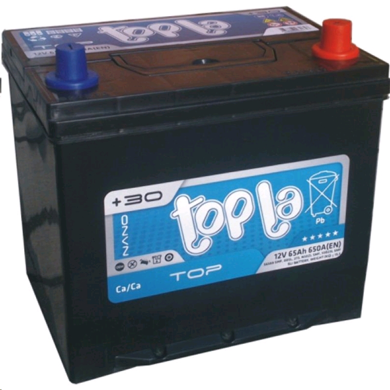 Автомобильный аккумулятор TOPLA 65 А/Ч, обратная полярность