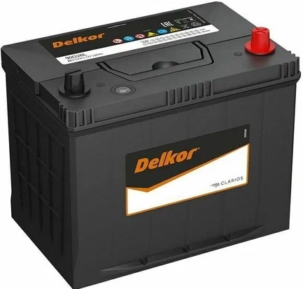 Автомобильный аккумулятор Delkor 80 А/Ч, обратная полярность
