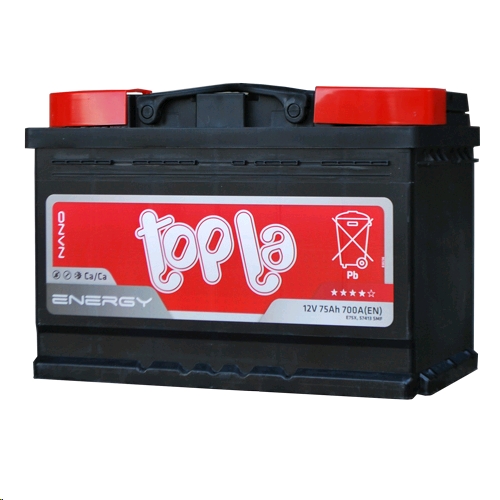 Автомобильный аккумулятор TOPLA 75 А/Ч, прямая полярность