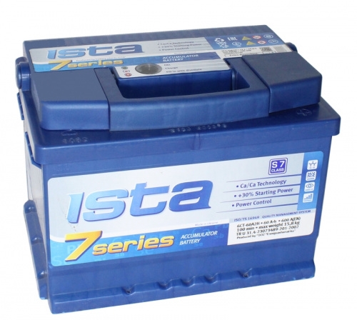 Автомобильный аккумулятор ISTA 60 А/Ч, обратная полярность