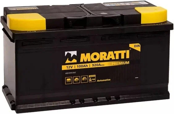 Автомобильный аккумулятор Moratti 100 А/Ч, обратная полярность