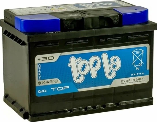 Автомобильный аккумулятор TOPLA 78 А/Ч, обратная полярность
