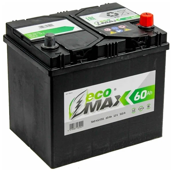 Аккумулятор EcoMax 6СТ-60.0 (560412051) яп.ст Аккумулятор