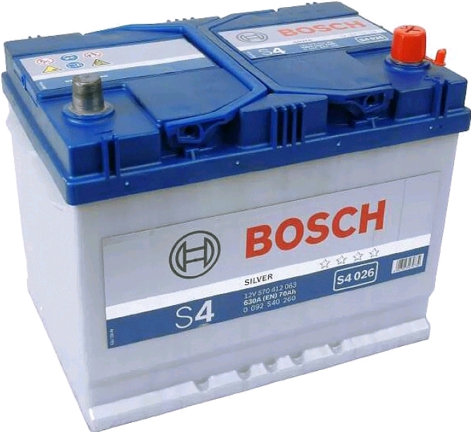 Автомобильный аккумулятор BOSCH 70 А/Ч, обратная полярность