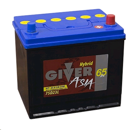 Аккумулятор Giver Asia 6CT-65 п.п 75D23R