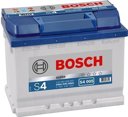 Автомобильный аккумулятор BOSCH 60 А/Ч, прямая полярность Автомобильный аккумулятор BOSCH 60 А/Ч, прямая полярность