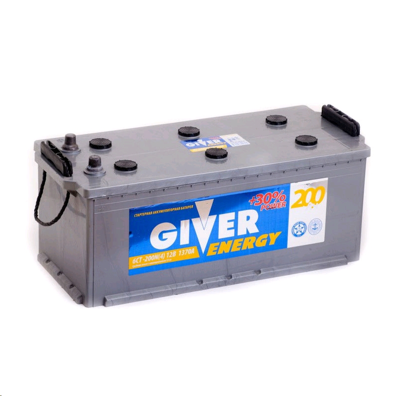 Аккумулятор Giver Energy 6CT-200 узкий. евро. конус