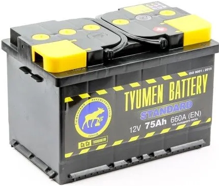 Автомобильный аккумулятор Тюмень 75 А/Ч, прямая полярность Автомобильный аккумулятор Тюмень 75 А/Ч, прямая полярность