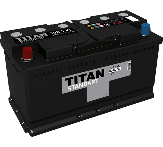 Автомобильный аккумулятор TITAN 100 А/Ч, обратная полярность