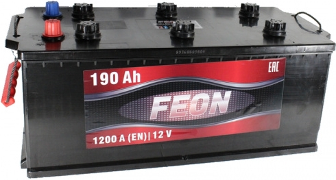 Аккумулятор FEON -190 Classik евро зал. с перех. под болт.узк 1250A