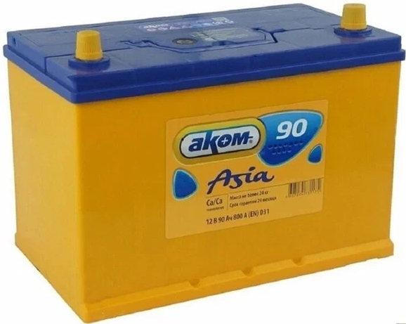 Автомобильный аккумулятор Саратов 90 А/Ч, обратная полярность