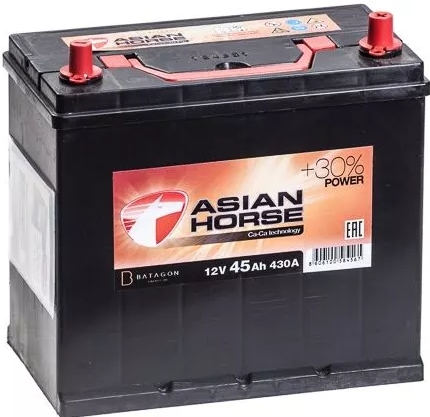 Автомобильный аккумулятор Asian Horse 45 А/Ч, обратная полярность