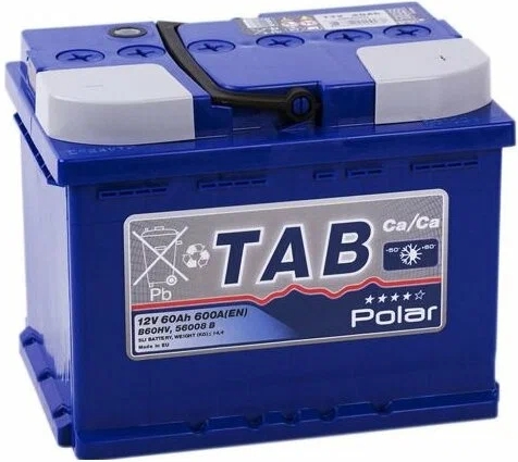 Автомобильный аккумулятор TAB 60 А/Ч, обратная полярность