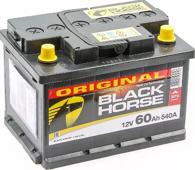 Автомобильный аккумулятор Black Horse 60 А/Ч, прямая полярность