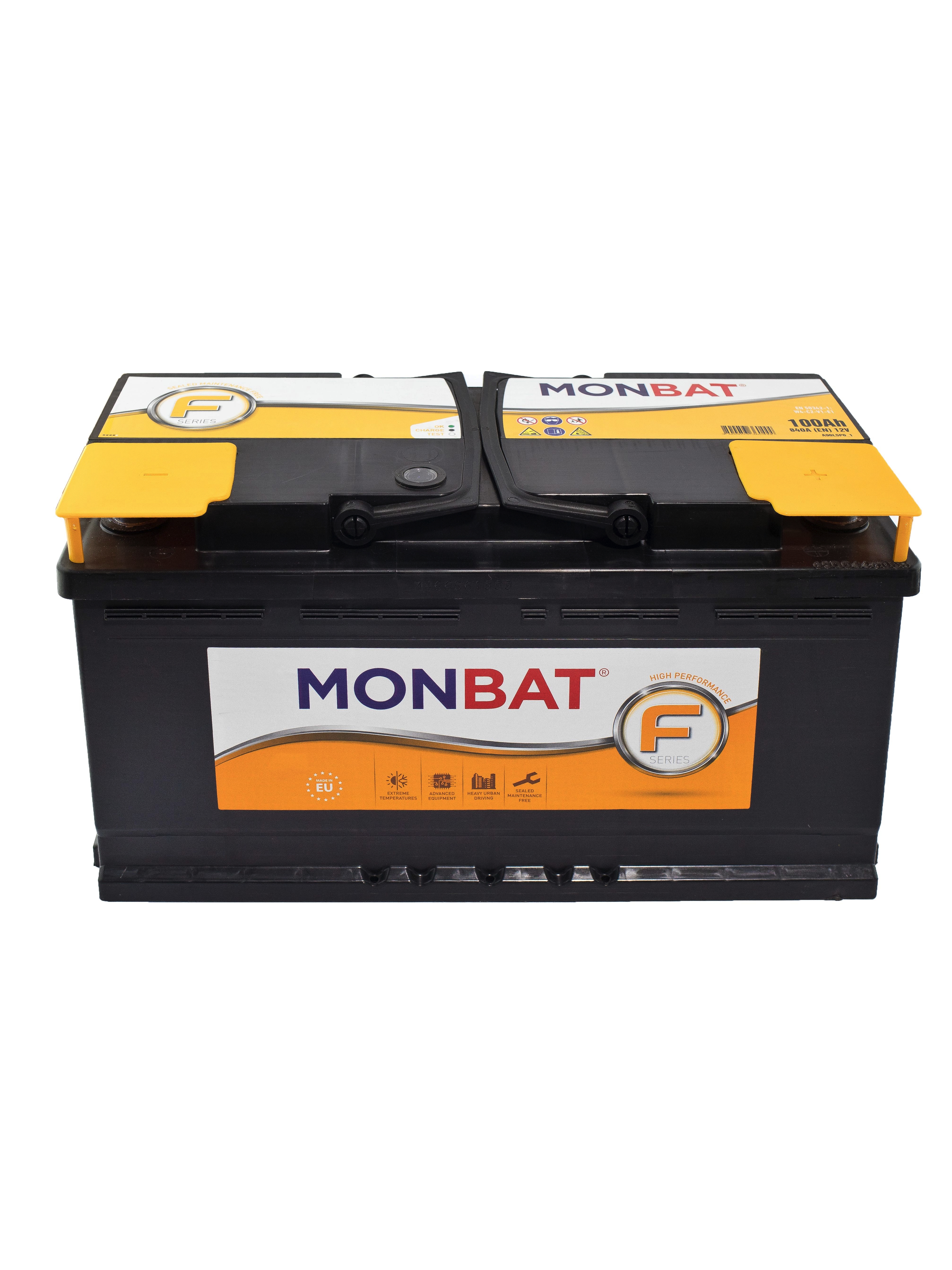 Автомобильный аккумулятор MONBAT 100 А/Ч, обратная полярность