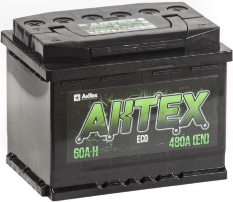 Автомобильный аккумулятор АКТЕХ 60 А/Ч, обратная полярность