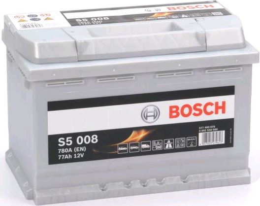 Автомобильный аккумулятор BOSCH 77 А/Ч, обратная полярность